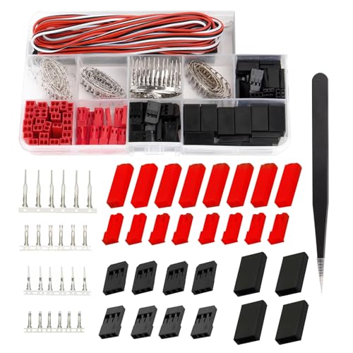 HUAZIZ 40 Sets Servo Stecker Verbinder Buchse Crimp Pin Kabel Kit kompatibel JR JST SYP Futab von HUAZIZ