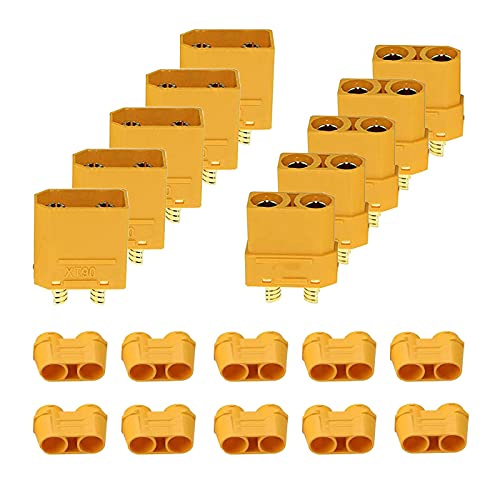 HUAZIZ 5 Paar XT90 Bullet Männlich Buchse Bananenstecker Rundstecker Bullet Connector für RC Batterie XT90 Stecker mit Isolierhülle,XT90 Batterie Anschlüsse von HUAZIZ