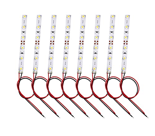 HUAZIZ 8 Pcs Hausbeleuchtung 10 cm 6-LED Warmweiss mit Kabel 25cm 12-18V, Modellbau Led Beleuchtung von HUAZIZ