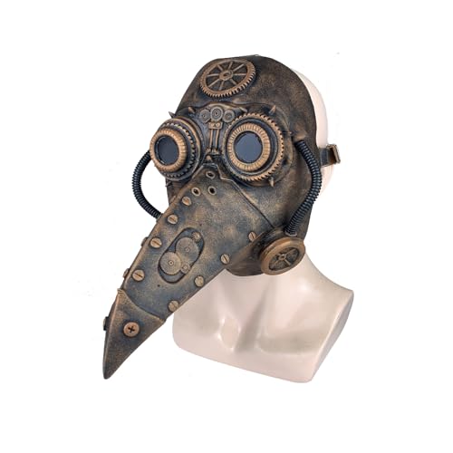 HUCAYD Halloween Plagen Ärzte Maske Schwarze Vogelmasken mit Langnase Vogelschnabel Steampunk Cosplay Party Requisiten für Erwachsene von HUCAYD