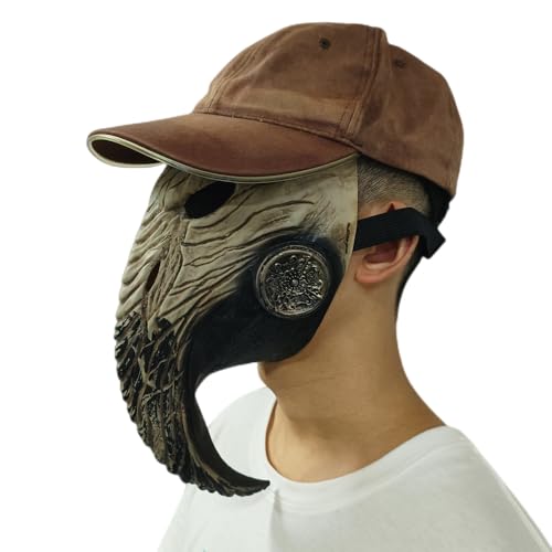 HUCAYD Halloween Plagen Ärzte Maske Schwarze Vogelmasken mit Langnase Vogelschnabel Steampunk Cosplay Party Requisiten für Erwachsene von HUCAYD