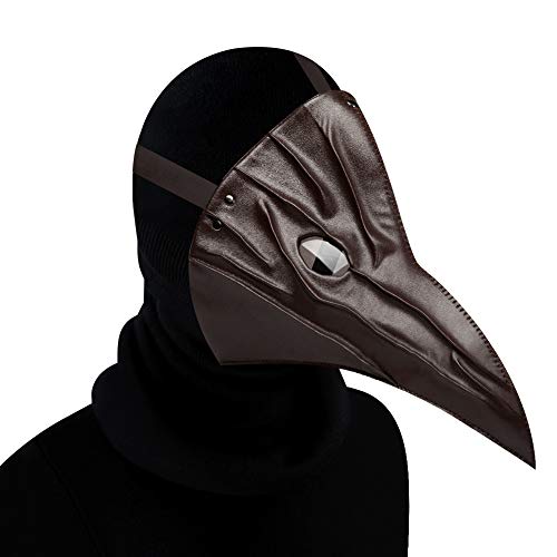 HUCAYD Halloween Plagen Ärzte Maske Schwarze Vogelmasken mit Langnase Vogelschnabel Steampunk Cosplay Party Requisiten für Erwachsene von HUCAYD