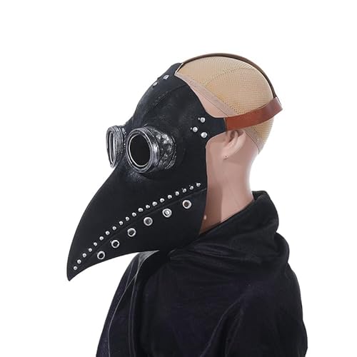 HUCAYD Halloween Plagen Ärzte Maske Schwarze Vogelmasken mit Langnase Vogelschnabel Steampunk Cosplay Party Requisiten für Erwachsene von HUCAYD