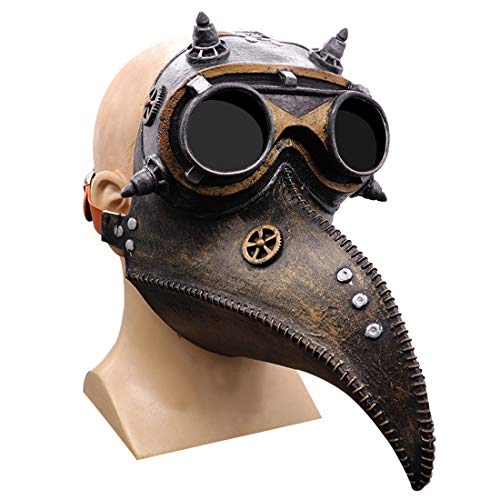 HUCAYD Halloween Plagen Ärzte Maske Schwarze Vogelmasken mit Langnase Vogelschnabel Steampunk Cosplay Party Requisiten für Erwachsene von HUCAYD