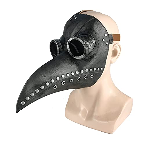 HUCAYD Halloween Plagen Ärzte Maske Schwarze Vogelmasken mit Langnase Vogelschnabel Steampunk Cosplay Party Requisiten für Erwachsene von HUCAYD