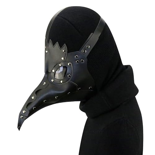 HUCAYD Halloween Plagen Ärzte Maske Schwarze Vogelmasken mit Langnase Vogelschnabel Steampunk Cosplay Party Requisiten für Erwachsene von HUCAYD