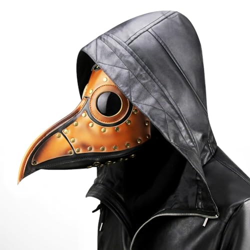 HUCAYD Halloween Plagen Ärzte Maske Schwarze Vogelmasken mit Langnase Vogelschnabel Steampunk Cosplay Party Requisiten für Erwachsene von HUCAYD