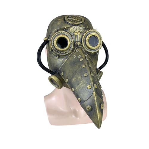 HUCAYD Halloween Plagen Ärzte Maske Schwarze Vogelmasken mit Langnase Vogelschnabel Steampunk Cosplay Party Requisiten für Erwachsene von HUCAYD