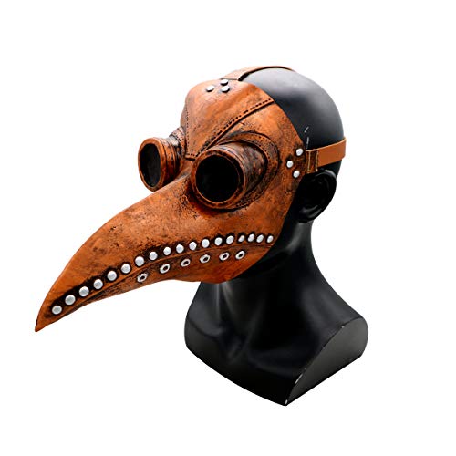 HUCAYD Halloween Plagen Ärzte Maske Schwarze Vogelmasken mit Langnase Vogelschnabel Steampunk Cosplay Party Requisiten für Erwachsene von HUCAYD