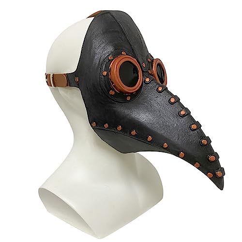 HUCAYD Halloween Plagen Ärzte Maske Schwarze Vogelmasken mit Langnase Vogelschnabel Steampunk Cosplay Party Requisiten für Erwachsene von HUCAYD