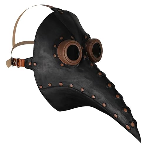 HUCAYD Halloween Plagen Ärzte Maske Schwarze Vogelmasken mit Langnase Vogelschnabel Steampunk Cosplay Party Requisiten für Erwachsene von HUCAYD