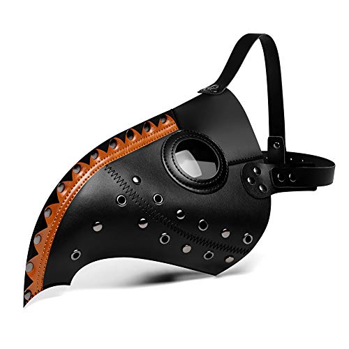 HUCAYD Halloween Plagen Ärzte Maske Schwarze Vogelmasken mit Langnase Vogelschnabel Steampunk Cosplay Party Requisiten für Erwachsene von HUCAYD