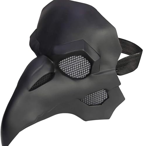 HUCAYD Halloween Plagen Ärzte Maske Schwarze Vogelmasken mit Langnase Vogelschnabel Steampunk Cosplay Party Requisiten für Erwachsene von HUCAYD