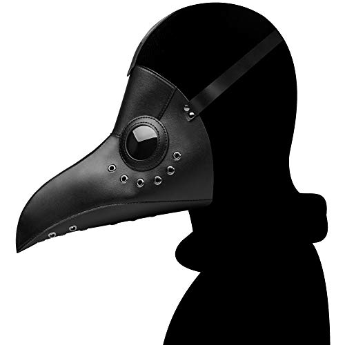 HUCAYD Halloween Plagen Ärzte Maske Schwarze Vogelmasken mit Langnase Vogelschnabel Steampunk Cosplay Party Requisiten für Erwachsene von HUCAYD