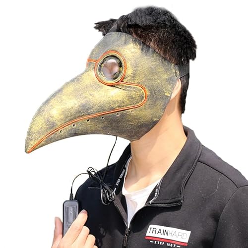 HUCAYD Halloween Plagen Ärzte Maske Schwarze Vogelmasken mit Langnase Vogelschnabel Steampunk Cosplay Party Requisiten für Erwachsene von HUCAYD