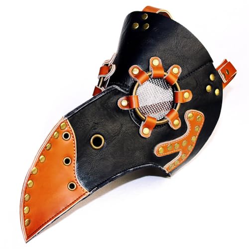 HUCAYD Halloween Plagen Ärzte Maske Schwarze Vogelmasken mit Langnase Vogelschnabel Steampunk Cosplay Party Requisiten für Erwachsene von HUCAYD