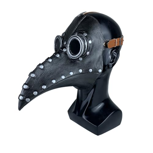 HUCAYD Halloween Plagen Ärzte Maske Schwarze Vogelmasken mit Langnase Vogelschnabel Steampunk Cosplay Party Requisiten für Erwachsene von HUCAYD