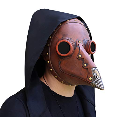 HUCAYD Halloween Plagen Ärzte Maske Schwarze Vogelmasken mit Langnase Vogelschnabel Steampunk Cosplay Party Requisiten für Erwachsene von HUCAYD