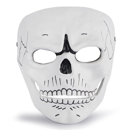 HUCAYD Skelett Biochemikalien Maske Schwarzer Hut Gruselige Totenkopfmaske Gruselige Vollkopfmaske Halloween Cosplay Requisiten für Erwachsene von HUCAYD