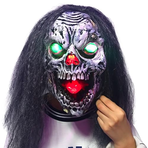 HUCAYD Skelett Biochemikalien Maske Schwarzer Hut Gruselige Totenkopfmaske Gruselige Vollkopfmaske Halloween Cosplay Requisiten für Erwachsene von HUCAYD