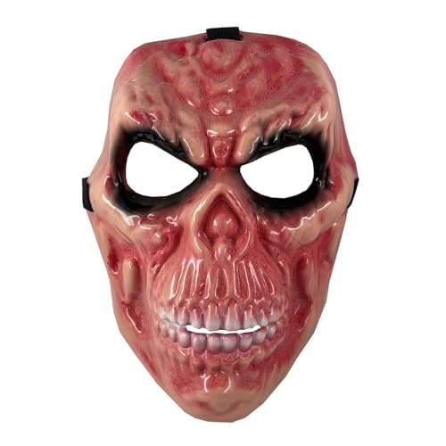 HUCAYD Skelett Biochemikalien Maske Schwarzer Hut Gruselige Totenkopfmaske Gruselige Vollkopfmaske Halloween Cosplay Requisiten für Erwachsene von HUCAYD