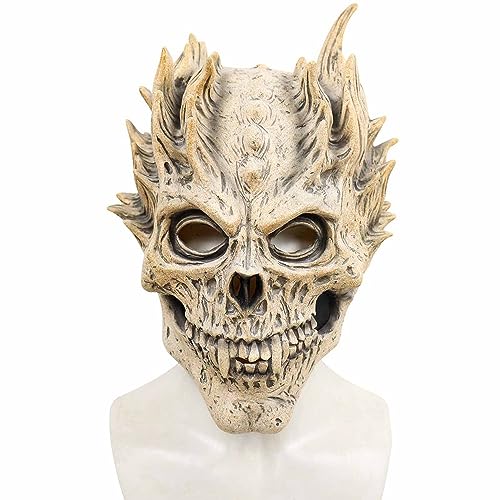 HUCAYD Skelett Biochemikalien Maske Schwarzer Hut Gruselige Totenkopfmaske Gruselige Vollkopfmaske Halloween Cosplay Requisiten für Erwachsene von HUCAYD