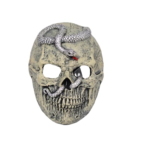 HUCAYD Skelett Biochemikalien Maske Schwarzer Hut Gruselige Totenkopfmaske Gruselige Vollkopfmaske Halloween Cosplay Requisiten für Erwachsene von HUCAYD