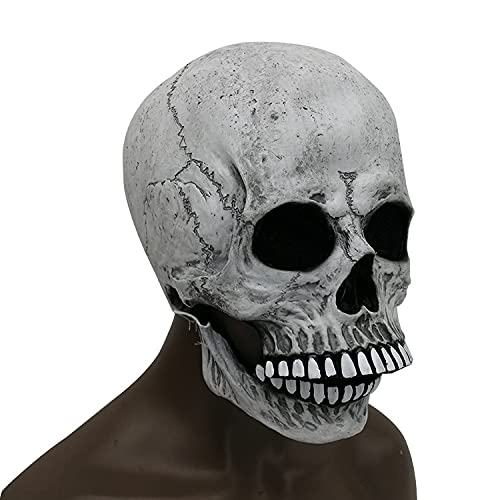 HUCAYD Skelett Biochemikalien Maske Schwarzer Hut Gruselige Totenkopfmaske Gruselige Vollkopfmaske Halloween Cosplay Requisiten für Erwachsene von HUCAYD