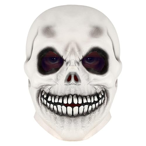 HUCAYD Skelett Biochemikalien Maske Schwarzer Hut Gruselige Totenkopfmaske Gruselige Vollkopfmaske Halloween Cosplay Requisiten für Erwachsene von HUCAYD