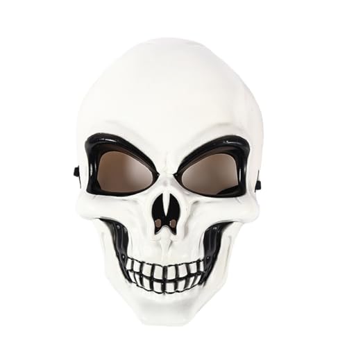 HUCAYD Skelett Biochemikalien Maske Schwarzer Hut Gruselige Totenkopfmaske Gruselige Vollkopfmaske Halloween Cosplay Requisiten für Erwachsene von HUCAYD