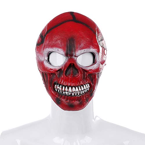 HUCAYD Skelett Biochemikalien Maske Schwarzer Hut Gruselige Totenkopfmaske Gruselige Vollkopfmaske Halloween Cosplay Requisiten für Erwachsene von HUCAYD