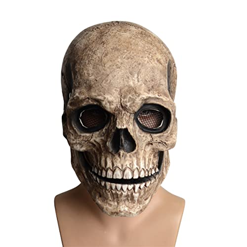 HUCAYD Skelett Biochemikalien Maske Schwarzer Hut Gruselige Totenkopfmaske Gruselige Vollkopfmaske Halloween Cosplay Requisiten für Erwachsene von HUCAYD