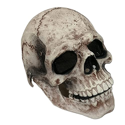 HUCAYD Skelett Biochemikalien Maske Schwarzer Hut Gruselige Totenkopfmaske Gruselige Vollkopfmaske Halloween Cosplay Requisiten für Erwachsene von HUCAYD