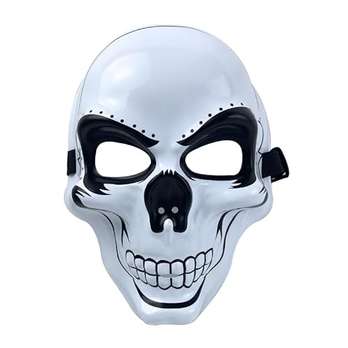 HUCAYD Skelett Biochemikalien Maske Schwarzer Hut Gruselige Totenkopfmaske Gruselige Vollkopfmaske Halloween Cosplay Requisiten für Erwachsene von HUCAYD