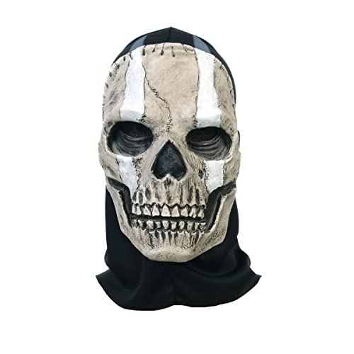 HUCAYD Skelett Biochemikalien Maske Schwarzer Hut Gruselige Totenkopfmaske Gruselige Vollkopfmaske Halloween Cosplay Requisiten für Erwachsene von HUCAYD