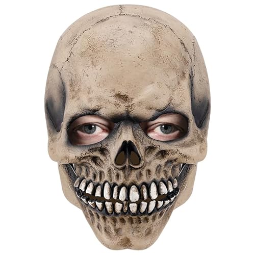 HUCAYD Skelett Biochemikalien Maske Schwarzer Hut Gruselige Totenkopfmaske Gruselige Vollkopfmaske Halloween Cosplay Requisiten für Erwachsene von HUCAYD