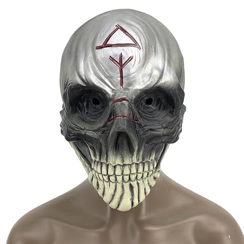 HUCAYD Skelett Biochemikalien Maske Schwarzer Hut Gruselige Totenkopfmaske Gruselige Vollkopfmaske Halloween Cosplay Requisiten für Erwachsene von HUCAYD