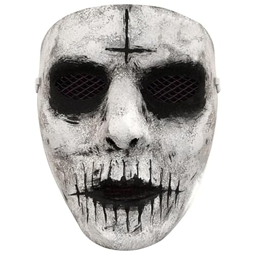 HUCAYD Skelett Biochemikalien Maske Schwarzer Hut Gruselige Totenkopfmaske Gruselige Vollkopfmaske Halloween Cosplay Requisiten für Erwachsene von HUCAYD