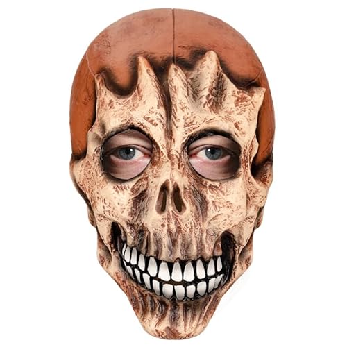 HUCAYD Skelett Biochemikalien Maske Schwarzer Hut Gruselige Totenkopfmaske Gruselige Vollkopfmaske Halloween Cosplay Requisiten für Erwachsene von HUCAYD