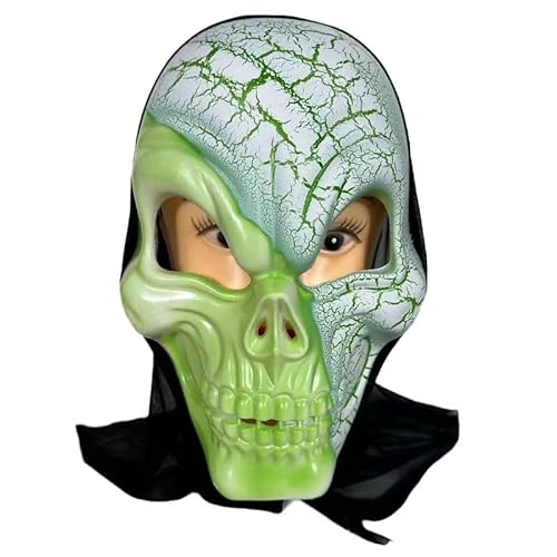 HUCAYD Skelett Biochemikalien Maske Schwarzer Hut Gruselige Totenkopfmaske Gruselige Vollkopfmaske Halloween Cosplay Requisiten für Erwachsene von HUCAYD