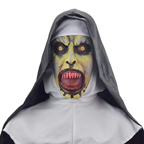 Halloween Gruselige Nonnen Maske Vollkopf Schädel Maske Horror Nonne Maske Gruselige Vollkopf Nonne Kostüm Maske Nonnen Horror Gruselige Cosplay Kostüm Maske von HUCAYD