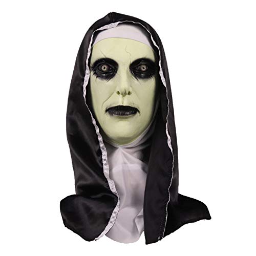 Halloween Gruselige Nonnen Maske Vollkopf Schädel Maske Horror Nonne Maske Gruselige Vollkopf Nonne Kostüm Maske Nonnen Horror Gruselige Cosplay Kostüm Maske von HUCAYD