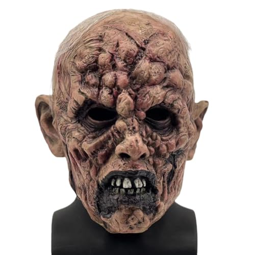 Walkings Deads Zombie-Maske Böses Biochemisches Monster Gruseliger Vollkopf Gruselige Laxet Maske Halloween Horror Cosplay Kostüm Requisiten für Erwachsene von HUCAYD