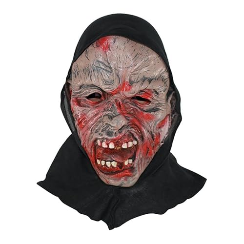 Walkings Deads Zombie-Maske Böses Biochemisches Monster Gruseliger Vollkopf Gruselige Laxet Maske Halloween Horror Cosplay Kostüm Requisiten für Erwachsene von HUCAYD