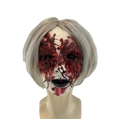 Walkings Deads Zombie-Maske Böses Biochemisches Monster Gruseliger Vollkopf Gruselige Laxet Maske Halloween Horror Cosplay Kostüm Requisiten für Erwachsene von HUCAYD