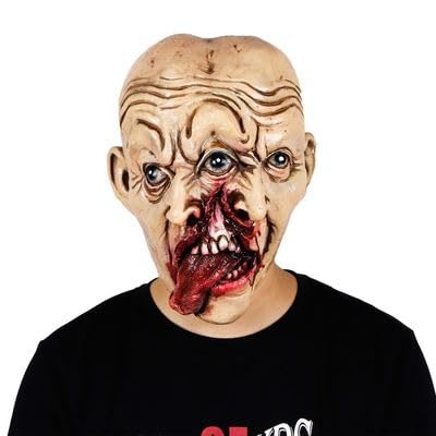 Walkings Deads Zombie-Maske Böses Biochemisches Monster Gruseliger Vollkopf Gruselige Laxet Maske Halloween Horror Cosplay Kostüm Requisiten für Erwachsene von HUCAYD