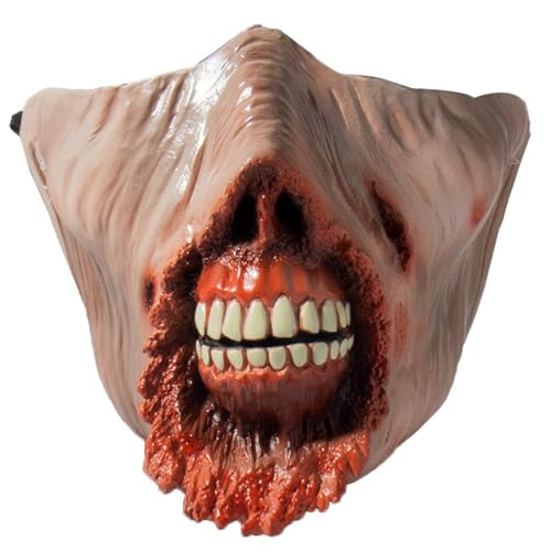 Walkings Deads Zombie-Maske Böses Biochemisches Monster Gruseliger Vollkopf Gruselige Laxet Maske Halloween Horror Cosplay Kostüm Requisiten für Erwachsene von HUCAYD