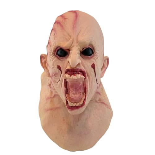 Walkings Deads Zombie-Maske Böses Biochemisches Monster Gruseliger Vollkopf Gruselige Laxet Maske Halloween Horror Cosplay Kostüm Requisiten für Erwachsene von HUCAYD