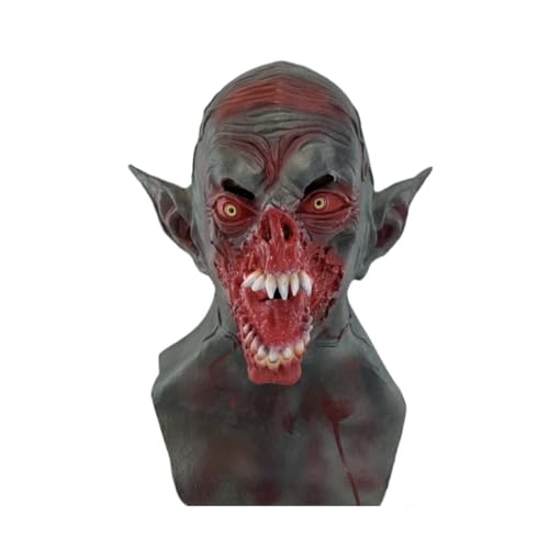 Walkings Deads Zombie-Maske Böses Biochemisches Monster Gruseliger Vollkopf Gruselige Laxet Maske Halloween Horror Cosplay Kostüm Requisiten für Erwachsene von HUCAYD