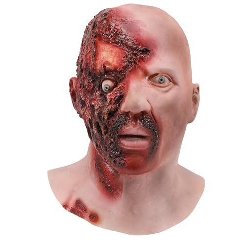 Walkings Deads Zombie-Maske Böses Biochemisches Monster Gruseliger Vollkopf Gruselige Laxet Maske Halloween Horror Cosplay Kostüm Requisiten für Erwachsene von HUCAYD